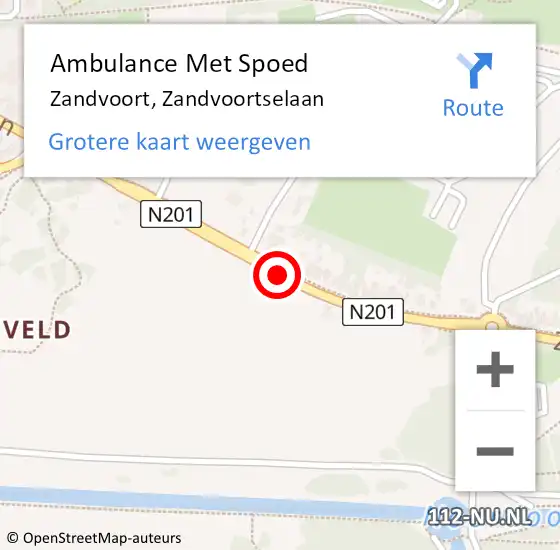 Locatie op kaart van de 112 melding: Ambulance Met Spoed Naar Zandvoort, Zandvoortselaan op 26 april 2019 14:09