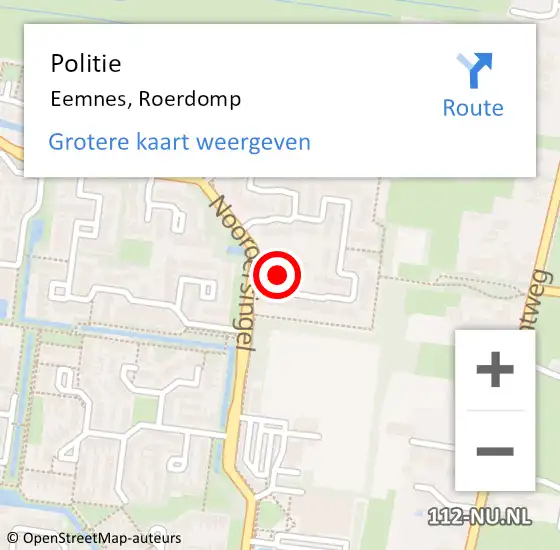 Locatie op kaart van de 112 melding: Politie Eemnes, Roerdomp op 26 april 2019 15:21