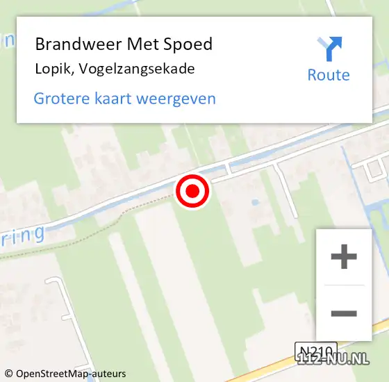 Locatie op kaart van de 112 melding: Brandweer Met Spoed Naar Lopik, Vogelzangsekade op 26 april 2019 15:21