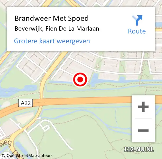 Locatie op kaart van de 112 melding: Brandweer Met Spoed Naar Beverwijk, Fien De La Marlaan op 26 april 2019 15:58