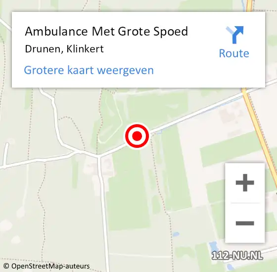 Locatie op kaart van de 112 melding: Ambulance Met Grote Spoed Naar Drunen, Klinkert op 26 april 2019 16:23