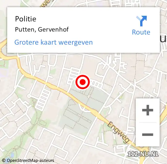 Locatie op kaart van de 112 melding: Politie Putten, Gervenhof op 26 april 2019 16:33