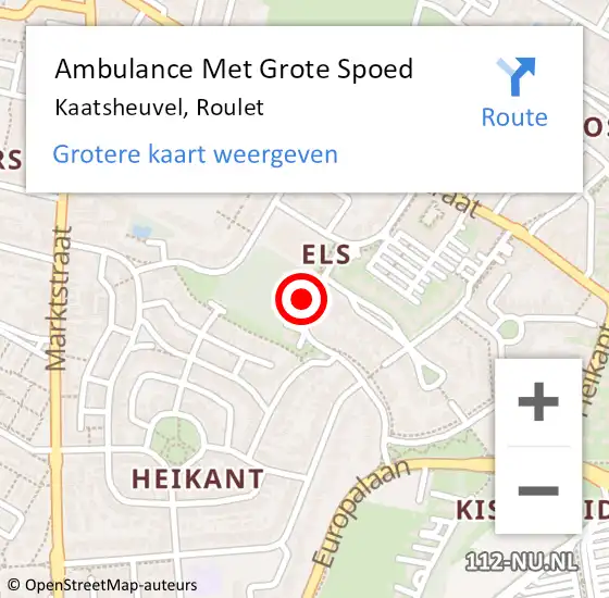 Locatie op kaart van de 112 melding: Ambulance Met Grote Spoed Naar Kaatsheuvel, Roulet op 26 april 2019 17:42