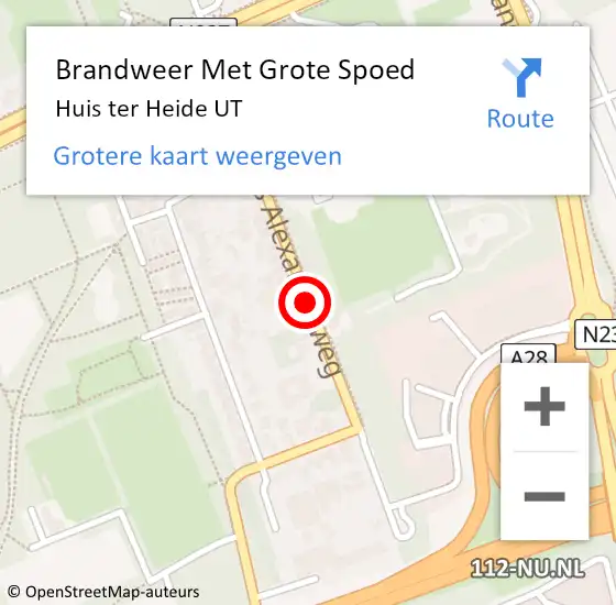 Locatie op kaart van de 112 melding: Brandweer Met Grote Spoed Naar Huis ter Heide Ut op 26 april 2019 17:53