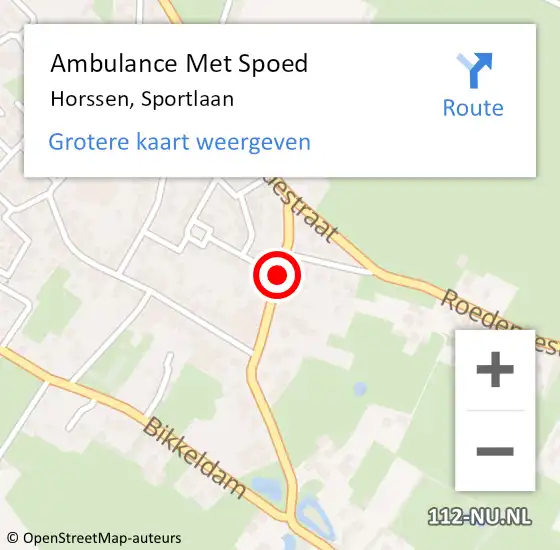 Locatie op kaart van de 112 melding: Ambulance Met Spoed Naar Horssen, Sportlaan op 26 april 2019 18:22