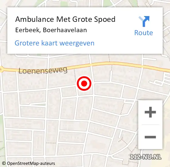 Locatie op kaart van de 112 melding: Ambulance Met Grote Spoed Naar Eerbeek, Boerhaavelaan op 26 april 2019 20:40