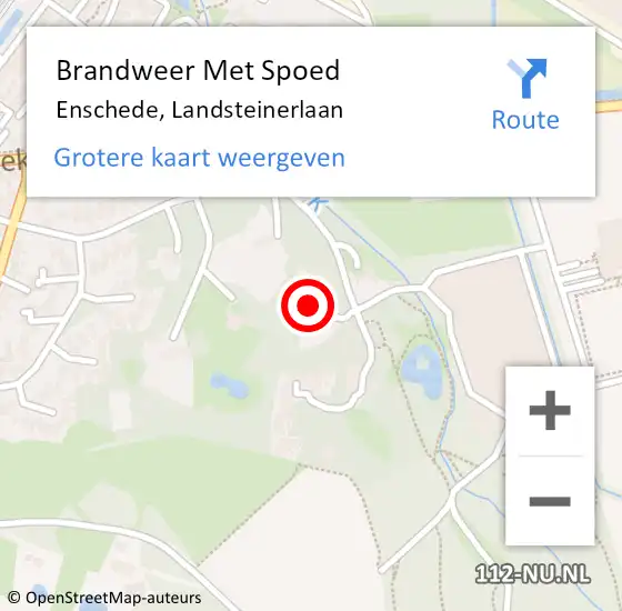 Locatie op kaart van de 112 melding: Brandweer Met Spoed Naar Enschede, Landsteinerlaan op 30 maart 2014 18:44