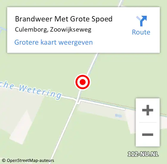 Locatie op kaart van de 112 melding: Brandweer Met Grote Spoed Naar Culemborg, Zoowijkseweg op 27 april 2019 05:07