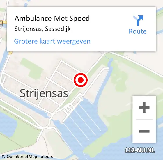 Locatie op kaart van de 112 melding: Ambulance Met Spoed Naar Strijensas, Sassedijk op 27 april 2019 12:13