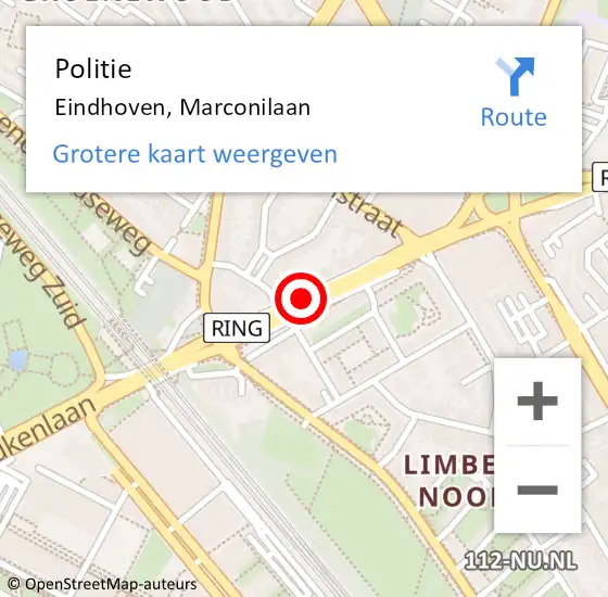 Locatie op kaart van de 112 melding: Politie Eindhoven, Marconilaan op 27 april 2019 13:53