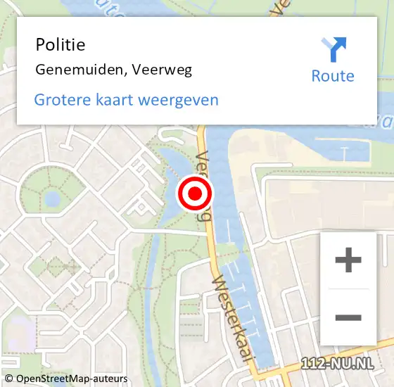 Locatie op kaart van de 112 melding: Politie Genemuiden, Veerweg op 27 april 2019 15:14