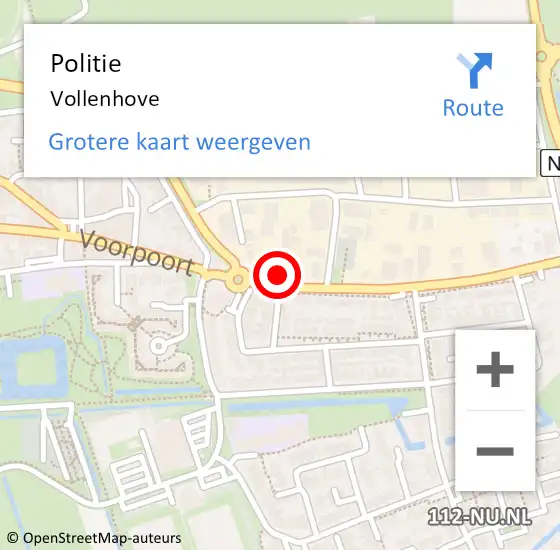 Locatie op kaart van de 112 melding: Politie Vollenhove op 27 april 2019 15:15