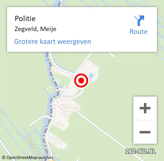 Locatie op kaart van de 112 melding: Politie Zegveld, Meije op 27 april 2019 15:39