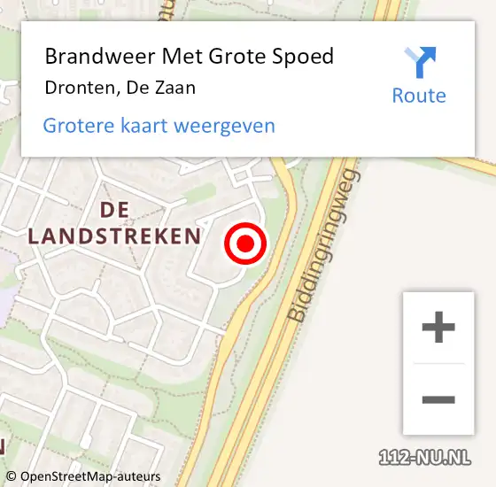 Locatie op kaart van de 112 melding: Brandweer Met Grote Spoed Naar Dronten, De Zaan op 30 maart 2014 20:05