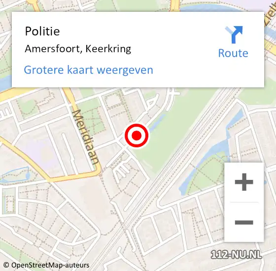 Locatie op kaart van de 112 melding: Politie Amersfoort, Keerkring op 27 april 2019 18:25