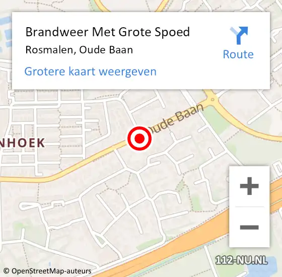 Locatie op kaart van de 112 melding: Brandweer Met Grote Spoed Naar Rosmalen, Oude Baan op 27 april 2019 18:25