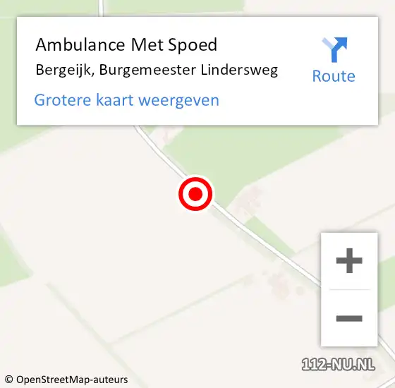 Locatie op kaart van de 112 melding: Ambulance Met Spoed Naar Bergeijk, Burgemeester Lindersweg op 27 april 2019 19:20