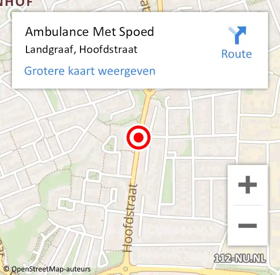 Locatie op kaart van de 112 melding: Ambulance Met Spoed Naar Landgraaf, Hoofdstraat op 27 april 2019 21:20