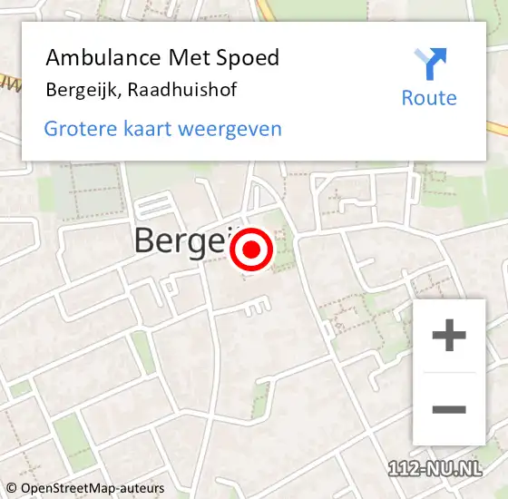 Locatie op kaart van de 112 melding: Ambulance Met Spoed Naar Bergeijk, Raadhuishof op 27 april 2019 22:55