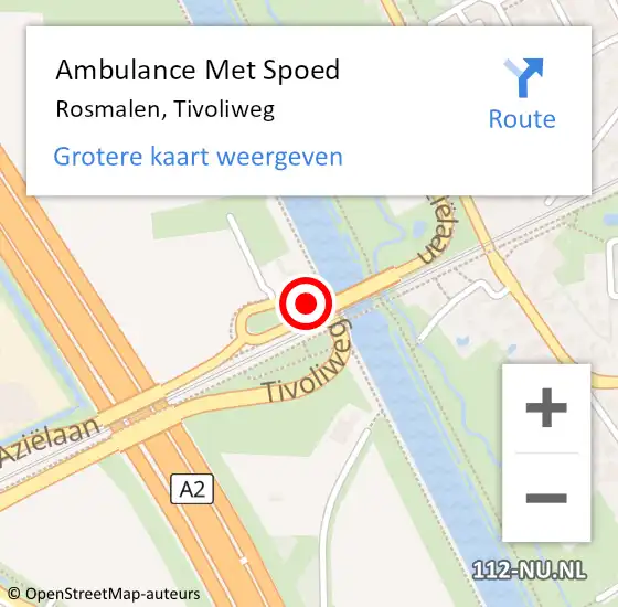 Locatie op kaart van de 112 melding: Ambulance Met Spoed Naar Rosmalen, Tivoliweg op 27 april 2019 23:09