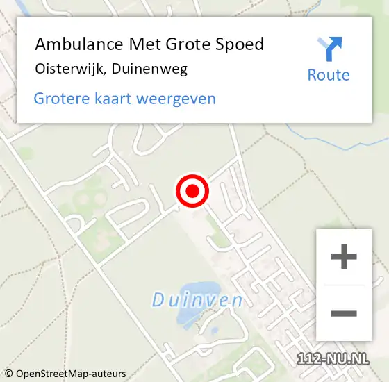 Locatie op kaart van de 112 melding: Ambulance Met Grote Spoed Naar Oisterwijk, Duinenweg op 27 april 2019 23:48