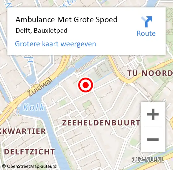 Locatie op kaart van de 112 melding: Ambulance Met Grote Spoed Naar Delft, Bauxietpad op 28 april 2019 01:30