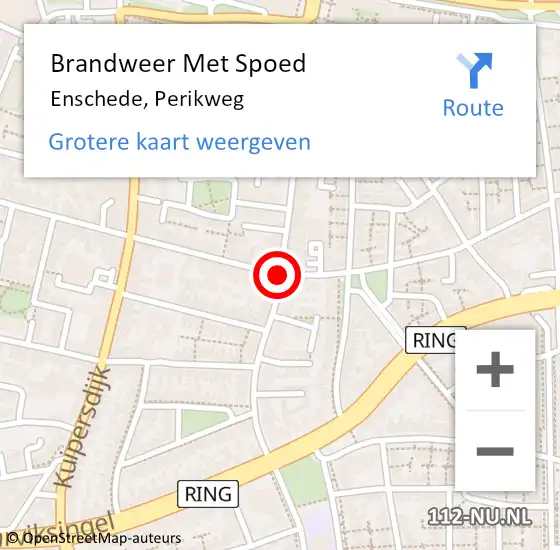 Locatie op kaart van de 112 melding: Brandweer Met Spoed Naar Enschede, Perikweg op 28 april 2019 02:31