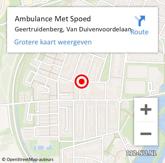 Locatie op kaart van de 112 melding: Ambulance Met Spoed Naar Geertruidenberg, Van Duivenvoordelaan op 28 april 2019 06:57