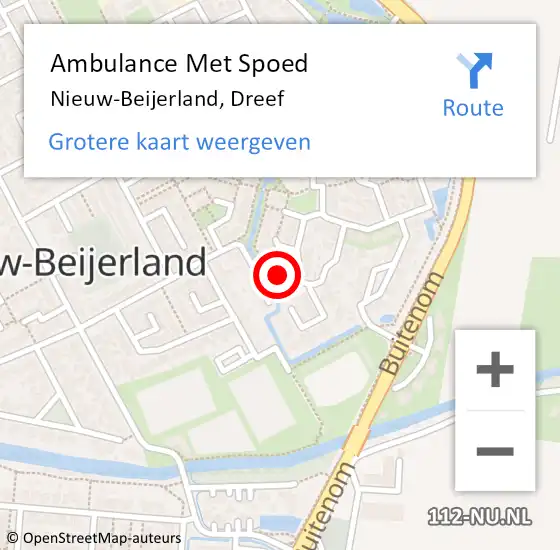 Locatie op kaart van de 112 melding: Ambulance Met Spoed Naar Nieuw-Beijerland, Dreef op 28 april 2019 07:24