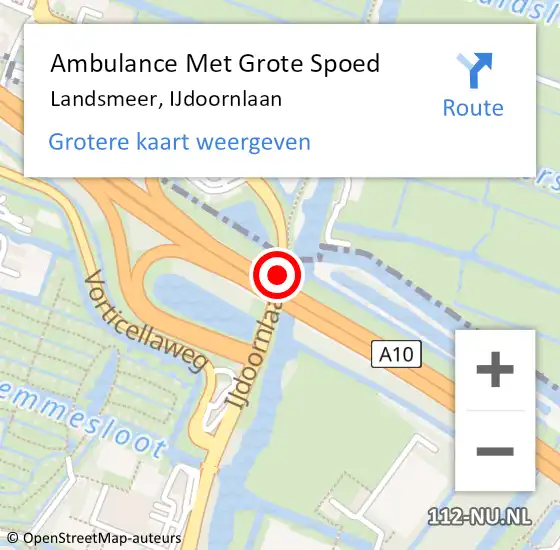 Locatie op kaart van de 112 melding: Ambulance Met Grote Spoed Naar Landsmeer, IJdoornlaan op 28 april 2019 13:08