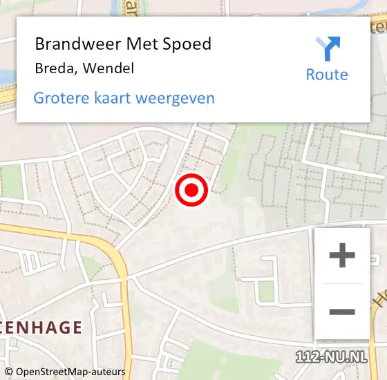 Locatie op kaart van de 112 melding: Brandweer Met Spoed Naar Breda, Wendel op 28 april 2019 13:31