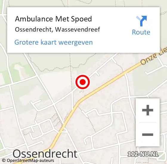 Locatie op kaart van de 112 melding: Ambulance Met Spoed Naar Ossendrecht, Wassevendreef op 28 april 2019 13:40
