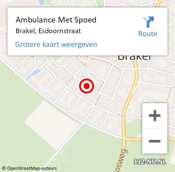 Locatie op kaart van de 112 melding: Ambulance Met Spoed Naar Brakel, Esdoornstraat op 28 april 2019 14:50