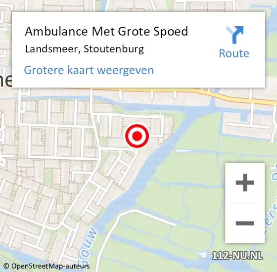 Locatie op kaart van de 112 melding: Ambulance Met Grote Spoed Naar Landsmeer, Stoutenburg op 28 april 2019 15:21