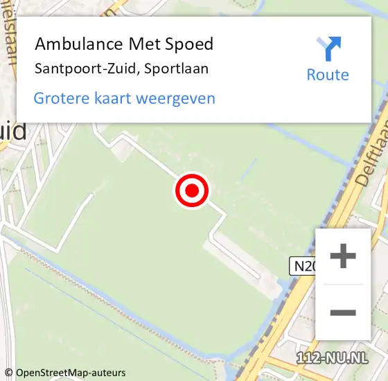 Locatie op kaart van de 112 melding: Ambulance Met Spoed Naar Santpoort-Zuid, Sportlaan op 28 april 2019 15:49