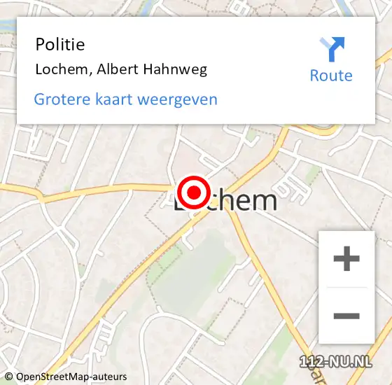 Locatie op kaart van de 112 melding: Politie Lochem, Albert Hahnweg op 28 april 2019 18:44