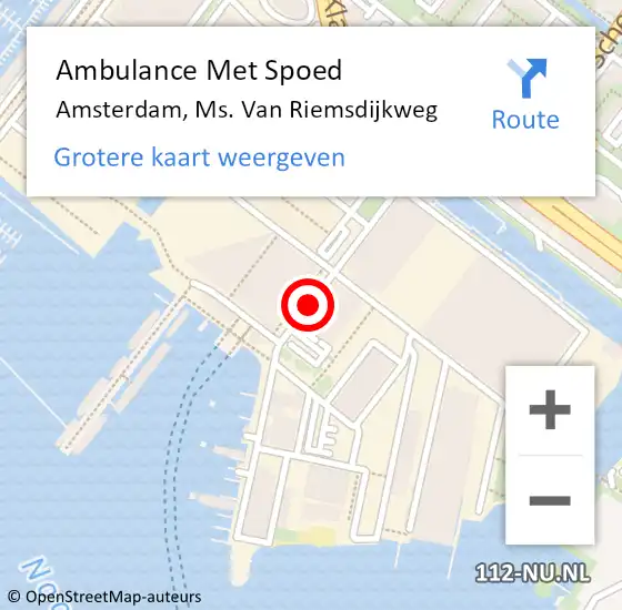 Locatie op kaart van de 112 melding: Ambulance Met Spoed Naar Amsterdam, ms. van Riemsdijkweg op 28 april 2019 19:14