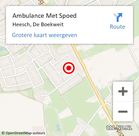 Locatie op kaart van de 112 melding: Ambulance Met Spoed Naar Heesch, De Boekweit op 28 april 2019 19:16