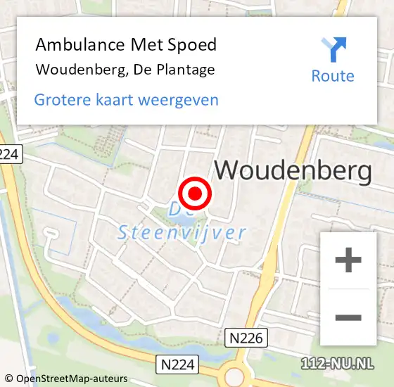 Locatie op kaart van de 112 melding: Ambulance Met Spoed Naar Woudenberg, De Plantage op 30 maart 2014 22:35