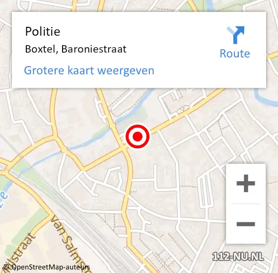 Locatie op kaart van de 112 melding: Politie Boxtel, Baroniestraat op 28 april 2019 20:43