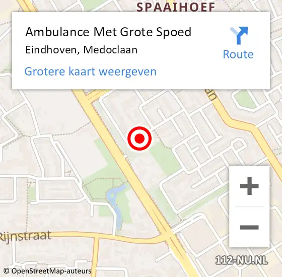 Locatie op kaart van de 112 melding: Ambulance Met Grote Spoed Naar Eindhoven, Medoclaan op 28 april 2019 23:27