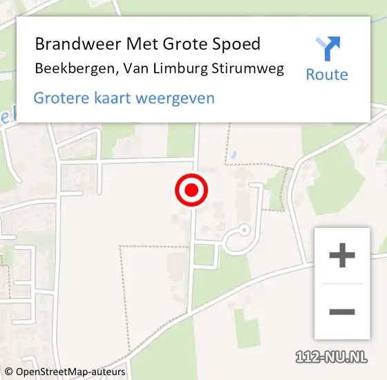 Locatie op kaart van de 112 melding: Brandweer Met Grote Spoed Naar Beekbergen, Van Limburg Stirumweg op 29 april 2019 02:56