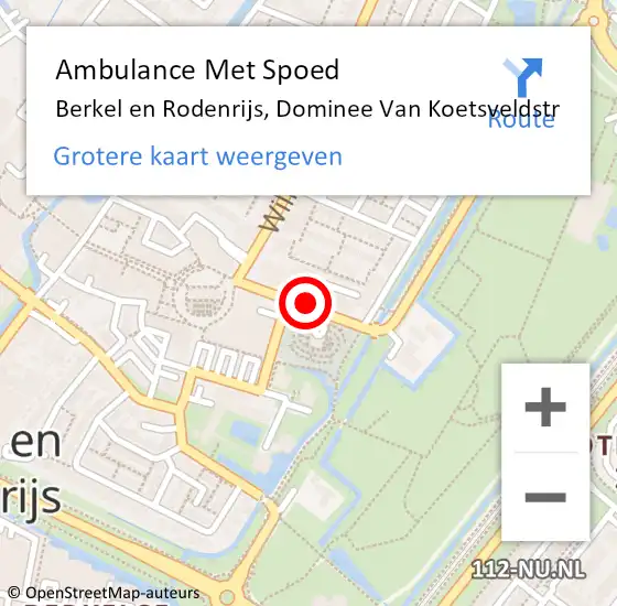 Locatie op kaart van de 112 melding: Ambulance Met Spoed Naar Berkel en Rodenrijs, Dominee Van Koetsveldstr op 29 april 2019 03:10