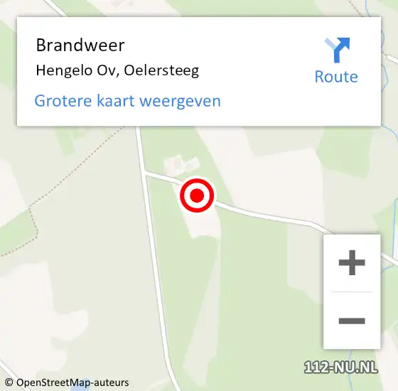 Locatie op kaart van de 112 melding: Brandweer Hengelo Ov, Oelersteeg op 29 april 2019 04:55