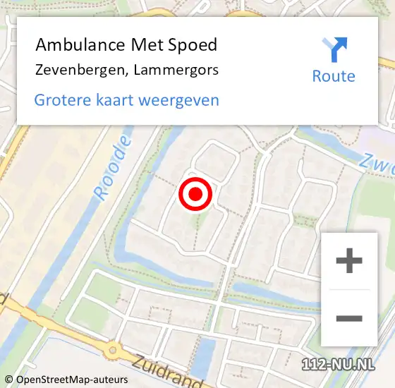 Locatie op kaart van de 112 melding: Ambulance Met Spoed Naar Zevenbergen, Lammergors op 29 april 2019 05:52