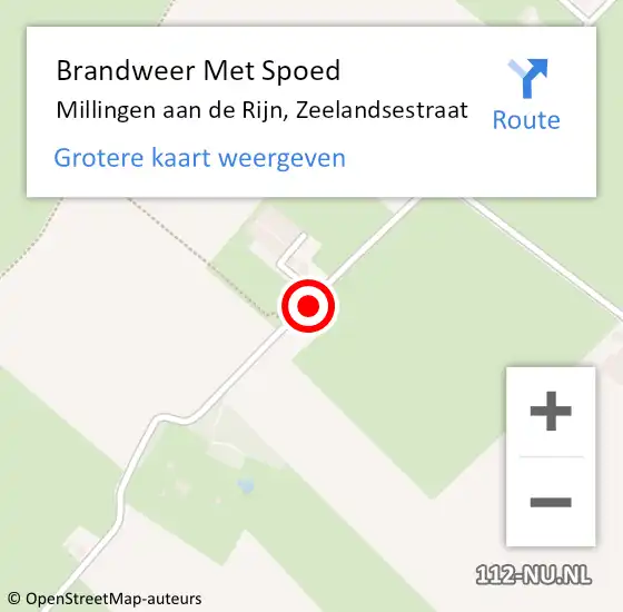 Locatie op kaart van de 112 melding: Brandweer Met Spoed Naar Millingen aan de Rijn, Zeelandsestraat op 29 april 2019 05:56