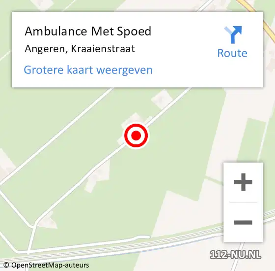 Locatie op kaart van de 112 melding: Ambulance Met Spoed Naar Angeren, Kraaienstraat op 29 april 2019 08:36