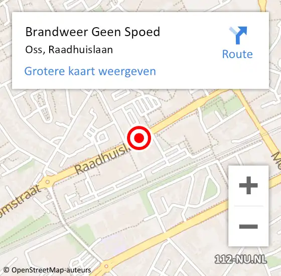 Locatie op kaart van de 112 melding: Brandweer Geen Spoed Naar Oss, Raadhuislaan op 29 april 2019 09:07