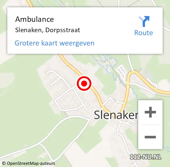 Locatie op kaart van de 112 melding: Ambulance Slenaken, Dorpsstraat op 30 maart 2014 23:39