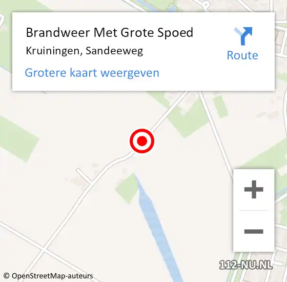 Locatie op kaart van de 112 melding: Brandweer Met Grote Spoed Naar Kruiningen, Sandeeweg op 29 april 2019 09:50